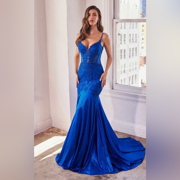 LaDivine CDS470 Royal Blue Prom Dress - Picture 1 of 4